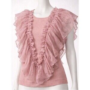 Isabella Rodriguez Dusty Rose Ruffle Knit Top